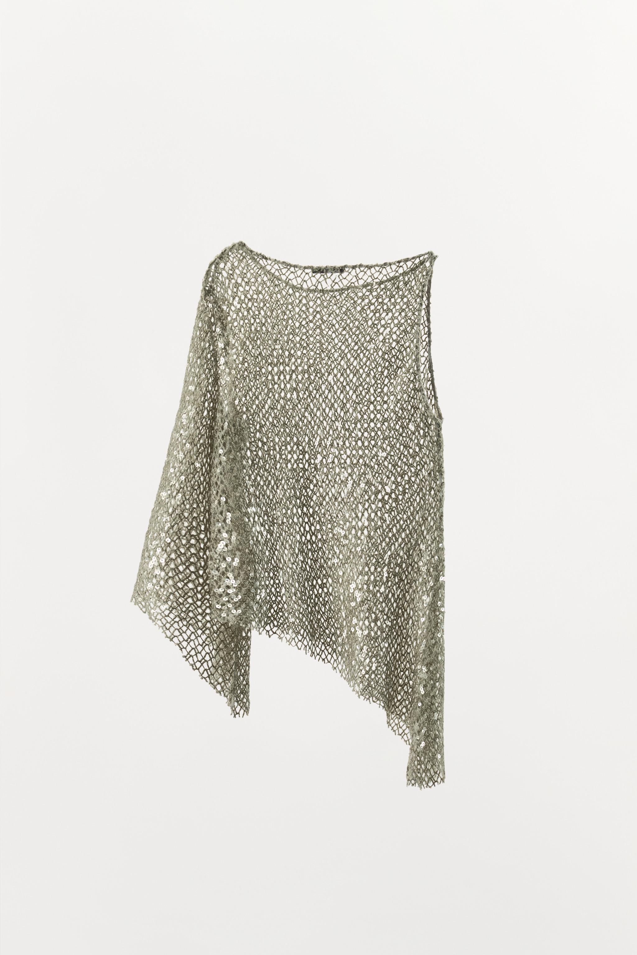 ASYMMETRIC SEQUIN TOP